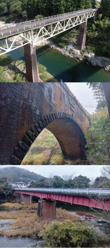 旧国道42号の煉瓦構造物群－旧舟木橋、神瀬橋、落瀬橋